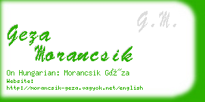 geza morancsik business card